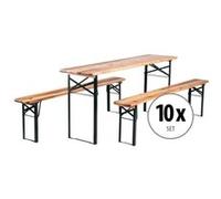 Stagecaptain Set de 10 BB-180 Hirschgarten Ensemble Table et Banc Bois de Jardin 177 cm