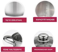 set de 10 ustensiles de cuisine en acier inoxydable pour cuisson à induction Casserole avec couvercle