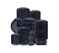 Set de 10 Ustensiles de Cuisson Antiadhésifs - Plaques, Cercle à Gâteau, Moules à Muffins & Pains, Silicone Gris, Résistant jusqu'à 230 °C