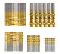 Set de 100 forets hélicoïdaux HSS avec revêtement titane - Forets métriques micro 1/1,5/2/2,5/3 mm - Outils de perçage haute vitesse pour bois, plastique et tôles métalliques fines