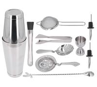 Set de 11 pièces pour cocktail en acier inoxydable, mixeur à boissons, ustensiles de bar pour la maison, argent
