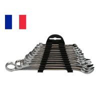 Set de 12 Clés Plates Mixtes à Oeil Plate Cliquet 6 à 22 mm Jeu Complet