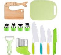 Set de 12 couteaux de cuisine en bois pour enfants, pour cuisiner et découper