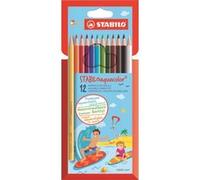 Crayon de couleur -STABILOaquacolor - Étui carton x 12 crayons aquarellables - Coloris assortis