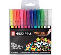 Set de 12 crayons gel - SAKURA - Gelly Roll Moonlight - Fluorescent - Pailleté - Pointe fine