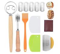 Set de 12 Lame Boulanger | Grignette Boulangerie avec Lames Réchanges & Housse de Protection | Fouet Danois | Grattoir à Pâte | Pinceau | Accessoires pour Faire du Pain | Accessoire de Boulangerie