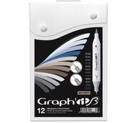 Set De 12 Marqueurs Graph'it Brush Mix Greys
