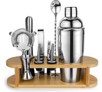Set de 12 pièces comprenant un shaker et tous les accessoires de bar indispensables - Idée cadeau pour hommes et femmes - Matériel de bar professionnel