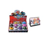 Set de 12 pièces Figurines Pokémon pokeball aléatoires 5 cm avec Calendrier Pokémon 2022 en français