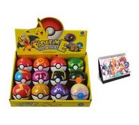 Set de 12 pièces Figurines Pokémon pokeball aléatoires et Calendrier Pokémon en français G