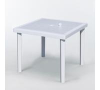 set de 12 tables de bar Gruvyer Grand Soleil carrées en polyrattan 90x90 cm - Blanc