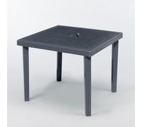 set de 12 tables de bar Gruvyer Grand Soleil carrées en polyrattan 90x90 cm - Noir