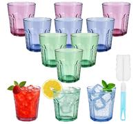 Set de 12 Verres Acryliques Couleur - 270 ml, Empilables