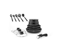 ARTHUR MARTIN Batterie de cuisine amovible 15 pièces 16-20-22-24-26 cm noir - Tous feux dont induction