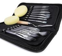 set de 15 pinceaux Artify pour peinture acrylique et à l'huile Aquarelle - Couteau, éponges & sac de transport inclus