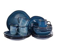 Set de 16 couverts de table HAWTHORN Grès Bleu
