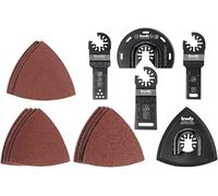 Set de 17 outils multifonctions pour bois, métal et plastique (12 abrasifs et 5 lames)