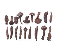 Set de 18 porte-couteaux sculptés à la main - bois de rose naturel - 5 à 10cm