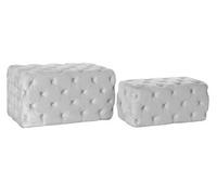 Set de 2 Banquettes en velours gris et MDF --