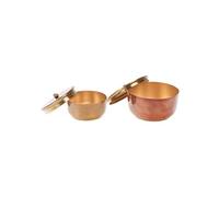 Set de 2 Boîtes Bouton Ronde en Métal - - Multicolore - Métal
