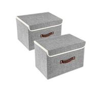 Set de 2 boîtes de rangement pliables grises