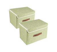 Set de 2 boîtes de rangement pliables vertes