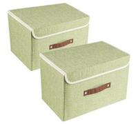 Vendos85 Lot de 2 boîtes de rangement pliables - Vert