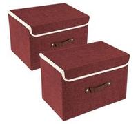 Vendos85 Set de 2 boîtes de rangement pliables - Gris