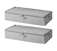 Vendos85 Set de 2 boîtes de rangement sous lit - Gris