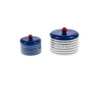 Set de 2 boîtes Marinière - - Bleu - Céramique