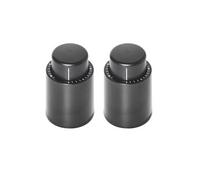 Set de 2 bouchons vide d'air pour vin avec dateur en plastique noir - -