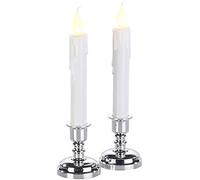 Britesta Set de 2 bougies LED effet flamme vacillante avec chandeliers