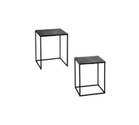Set de 2 bouts de canapés rectangulaire noir - - Noir - Métal