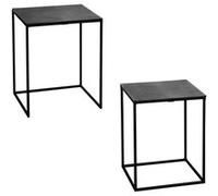 Set de 2 bouts de canapés rectangulaire noir - Table Passion - Noir - Métal Noir G