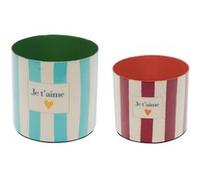Amadeus Set de 2 cache-pots Je t'aime - Métal multicolore