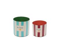 Amadeus Set de 2 cache-pots Je t'aime - Métal multicolore