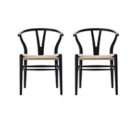 Set de 2 chaises CH24 Soft Wishbone structure hêtre WxHxD 55x76x51cm