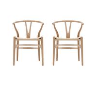 Set de 2 chaises CH24 Wishbone structure hêtre WxDxH 55x51x76cm