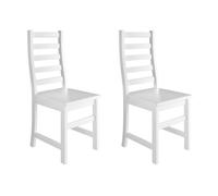set de 2 chaises de cuisine blanche, chaise de salle à manger, chaise en pin massif 90.71-21-DW