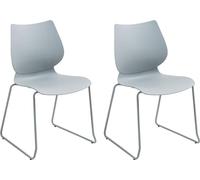 set de 2 chaises de salle à manger - chaises de conférence - empilable et peu encombrant, léger & robuste