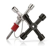 Set De 2 Clé Universelle Triangle, Clé Triangle, Universelle Multifonction 4 Voies, Clés Techniques Professionnelles Pour Poubelle, Armoire Electrique, Boîtier Compteur, Coffret De Compteurs D'eau