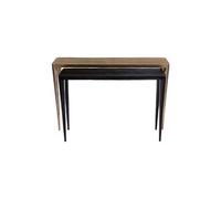 Lot de 2 consoles 120 et 100 cm en aluminium doré et noir