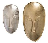 Set de 2 coupelles Visage or et argent - Amadeus - Multicolore - Aluminium Multicolore G