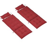 set de 2 coussins pour chaise longue Hydrofuge Coussin pour chaise longue de jardin Coussin pour chaise longue de plage Coussin pour meubles de jardin 50x116x5 cm, rouge vin Aosom