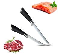 Set de 2 Couteau Couperet de Cuisine Professionnel,avec Poignée Ergonomique | Lame Tranchant en Acier Inoxydable au Carbone,pour Boucher Chef Couper Légumes Viande Pain Fruit,Universel,Argenté
