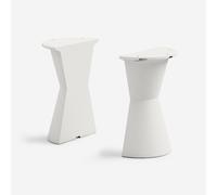 Lot de 2 demi-tables de bar design en polyéthylène pour contrat Dot - Blanc