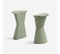 Lot de 2 demi tables bar design en polyéthylène pour contrat Dot - Vert