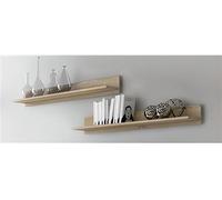 Set de 2 etageres coloris chene cambrian - Longueur 91.5 x Profondeur 17.6 x Hauteur 13 cm - -