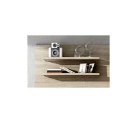 Set de 2 etageres murales coloris chene cambrian - Longueur 180 x profondeur 17,6 x hauteur 65 cm --