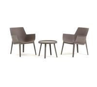 Set de 2 fauteuils de jardin en plastique renforcé de fibres de verre avec table assortie - design moderne, ergonomique et résistant aux intempéries, idéal pour le jardin, la terrasse et le bord de la